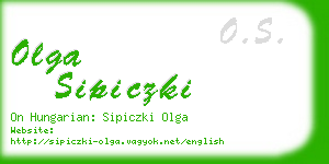 olga sipiczki business card